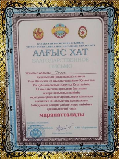 Нұрымов Рахым - Алғашқы әскери дайындық пәнінің мұғалімі.
